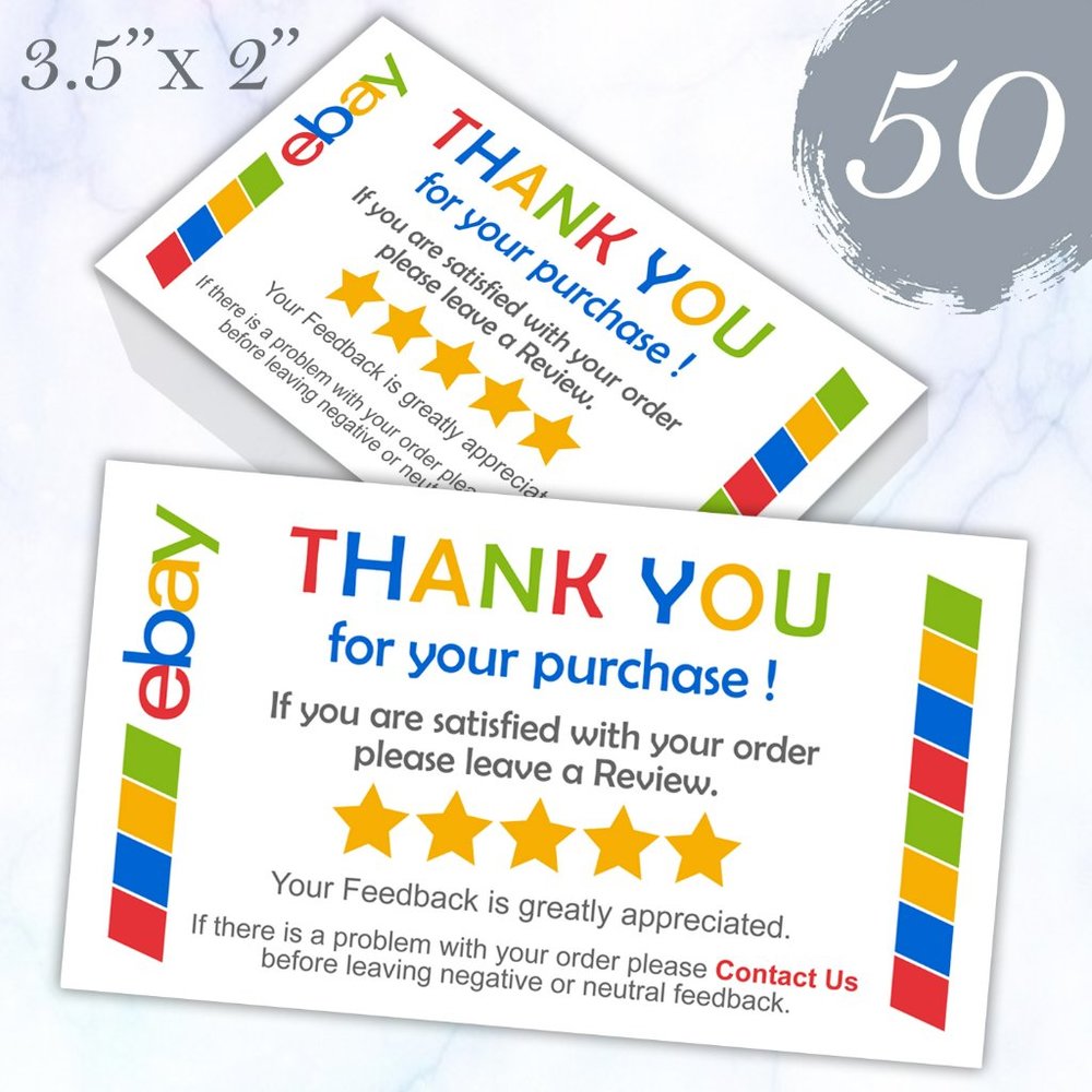 50 Thank You Cards ebay